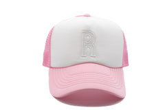 Pink & White Letter Trucker Hat