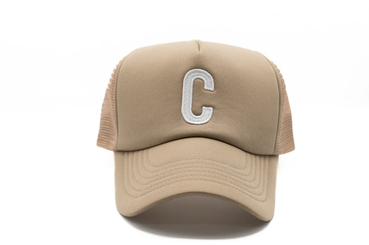 Khaki Letter Trucker Hat