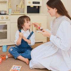 Tiny Land® Play Kitchen Accessories – Children’s Coffee Maker: Wooden Kids Play Coffee Maker Set