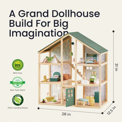 Tiny Land® Sweetwood Dollhouse without Dolls