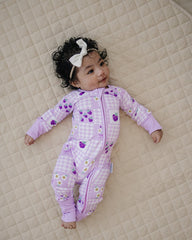 Bamboo Zip Romper | Raspberry