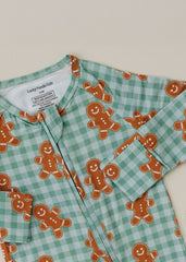 Bamboo Zip Romper | Gingerbread Gingham