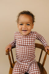 Bamboo Two Piece Set | Chocolate Gingham