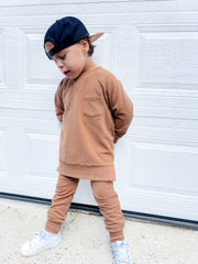 ORGANIC COTTON CREWNECK - ALMOND