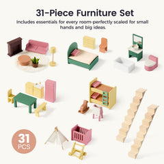 Tiny Land® Sweetwood Dollhouse without Dolls