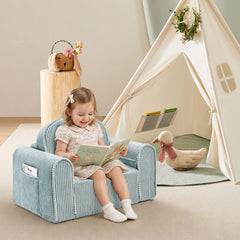 Tiny Land® Ultimate Reading Retreat: Premium Teepee & Corduroy Lounger