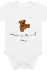 Welcome to the World (Personalised Name Bear Bodysuit)