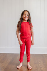Short Sleeve PJ Set in Poppy Pointelle