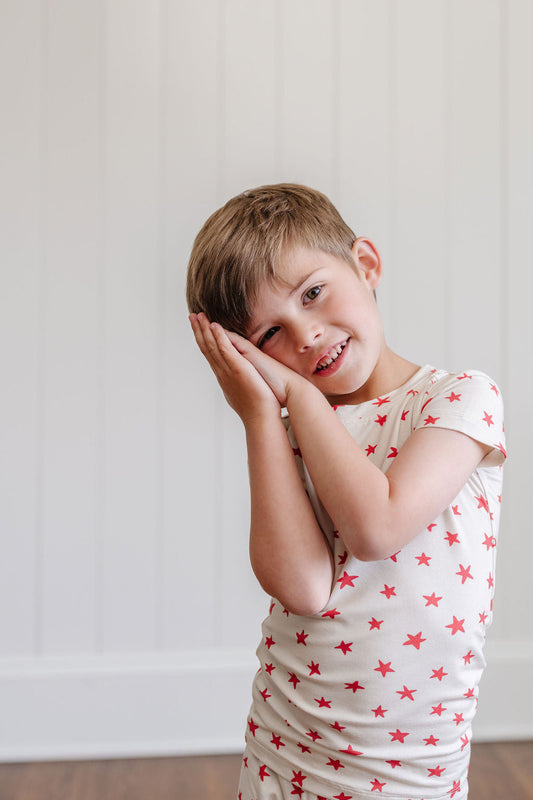 Short Sleeve PJ Set in Cherry Stars