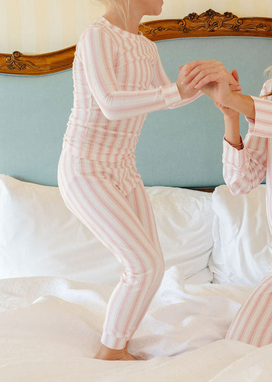 PJ Set in Blush Stripe
