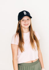 Navy Letter Trucker Hat