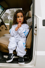 Siblings Set - Grey + Blue Trackpants