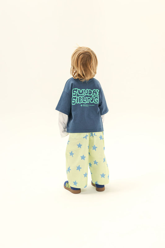 Dusty Star Pants - Lime + Blue