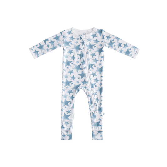 Baby Bamboo Pajamas w/ DreamCuffs® - Blue Star