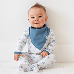 Baby Bamboo Pajamas w/ DreamCuffs® - Blue Rainbow