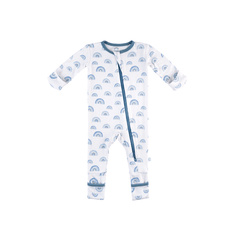 Baby Bamboo Pajamas w/ DreamCuffs® - Blue Rainbow