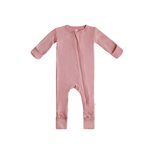 Baby Bamboo Pajamas w/ DreamCuffs® - Dusty Rose