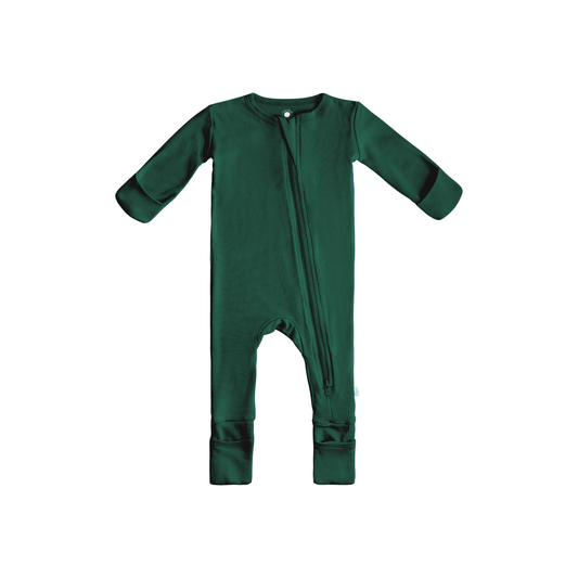 Baby Bamboo Pajamas w/ DreamCuffs® - Forest Green