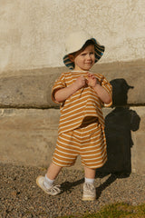 Blake Hat in Thin Blue Green Stripe