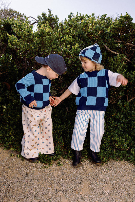 Sunday Knit - Light Blue + Dark Blue