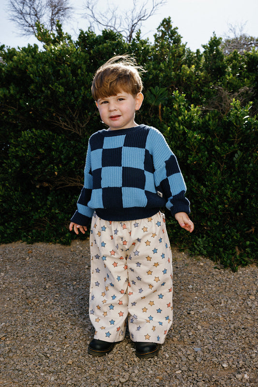 Sunday Knit - Light Blue + Dark Blue
