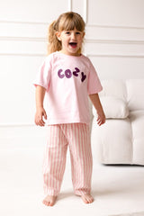 Cozy Crew Club Stripe Pants (Pink) 100% Cotton