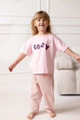 Cozy Crew Club Stripe Pants (Pink) 100% Cotton