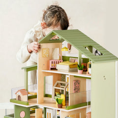 Tiny Land® Sweetwood Edge Dollhouse - Green & Pink