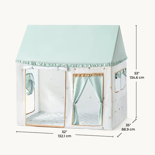 Nature-inspired Play & Art Set — Sage Easel + Forest Play House
