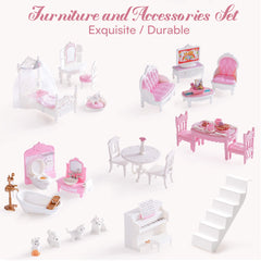 ROBUD Wooden Dollhouse - Fountain Garden