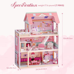 ROBUD Wooden Dollhouse - Fountain Garden