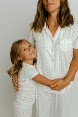 Short Sleeve PJ Set in Confetti Pointelle