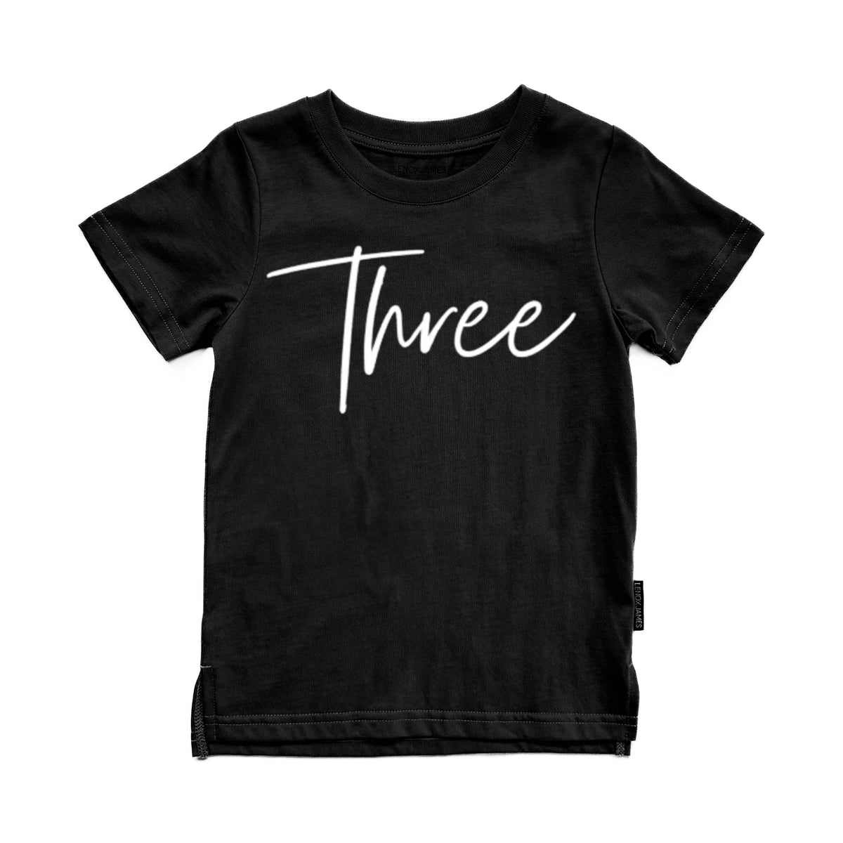 SIGNATURE THREE BIRTHDAY TEE - BLACK