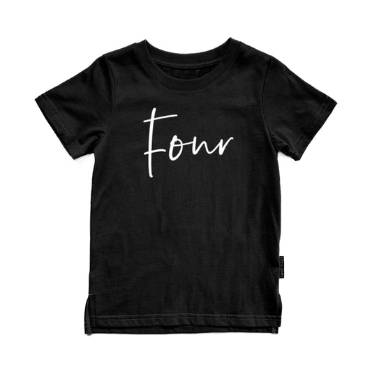 SIGNATURE FOUR BIRTHDAY TEE - BLACK