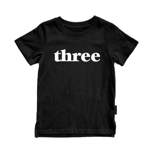CLASSIC THREE BIRTHDAY TEE - BLACK