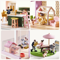 Tiny Land® Sweetwood Edge Dollhouse - Green & Pink