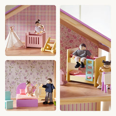 Tiny Land® Sweetwood Unicorn Dollhouse & Wooden Dollhouse Dolls