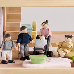 Sweet Family Gift Set: Black Dollhouse & Dollhouse Garage & Extra Dolls Set