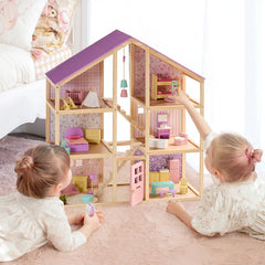 Tiny Land® Sweetwood Unicorn Dollhouse & Wooden Dollhouse Dolls