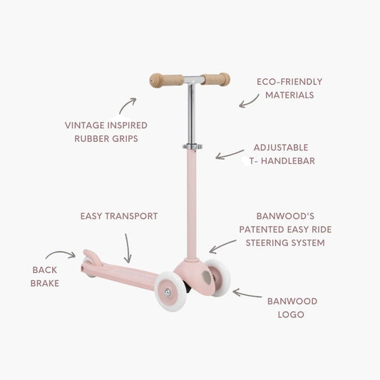 BANWOOD ECO SCOOTER & HELMET SET - FADED PINK
