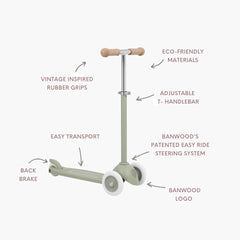 BANWOOD ECO SCOOTER & HELMET SET - OLIVE