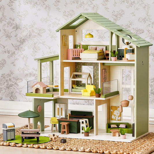 Tiny Land® Sweetwood Edge Dollhouse - Green & Pink