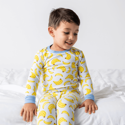 Toddler/Kids Bamboo Pajamas - Blue Bananas
