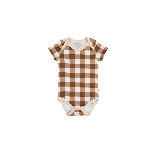 Baby Short-Sleeve Bamboo Bodysuit - Buffalo Plaid