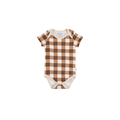 Baby Short-Sleeve Bamboo Bodysuit - Buffalo Plaid