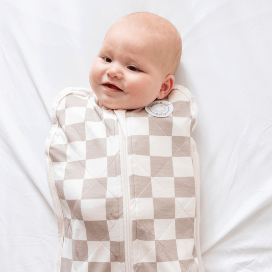 Bamboo Classic Swaddle (Non-weighted) - Oat Latte Checkerboard