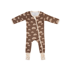 Baby Bamboo Pajamas w/ DreamCuffs® - Coffee Rainbow