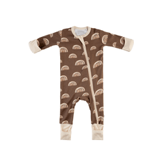 Baby Bamboo Pajamas w/ DreamCuffs® - Coffee Rainbow
