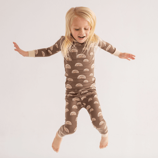 Toddler/Kids Bamboo Pajamas - Coffee Rainbow