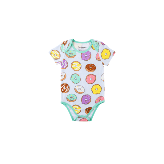 Baby Short-Sleeve Bamboo Bodysuit  - Donuts